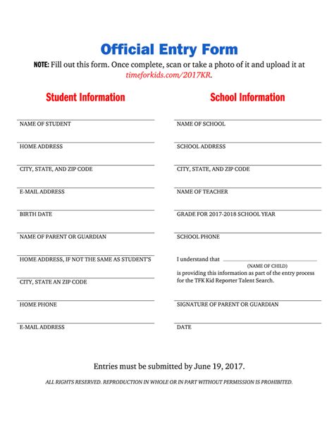 Entry Form .